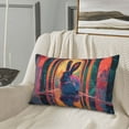 thumbnail image 5 of Sikiie Neon Rabbit In Archway Print Plush Pillow Cover, Wrinkle-proof and Stain-resistant Pillow Protector without Pillow Core, Home Decoration-14"x20", 5 of 6