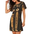 thumbnail image 2 of Pofeuu Ancient Egyptian Hieroglyph Print Women's Loose Fit Short Sleeve Nightgown, Comfortable Sleep Dress for Women, Casual Lounge Sleepwear, Soft Cotton Sleep Dress, 2 of 6