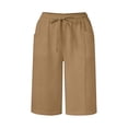 thumbnail image 5 of JIAYUE Women's Pants Solid Color Knee Length Fashion Straight Leg High Waist Sports Loose Stylish Female Sweatpants Solid Color, 5 of 5