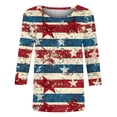 thumbnail image 6 of Pxxlle Womens Fourth of July Shirts Plus Size American Flag Graphic Tees Casual Summer 3/4 Sleeve T Shirt Loose Fit Crewneck Blouse S, 6 of 6