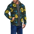 thumbnail image 2 of Kdxio Sunflowers And Blue Flower Print Men Hoodies Casual Hoodies for Men with Zip Pockets Full Zip Long Sleeve Sweatshirt Sports Hooded Jacket-Medium, 2 of 5