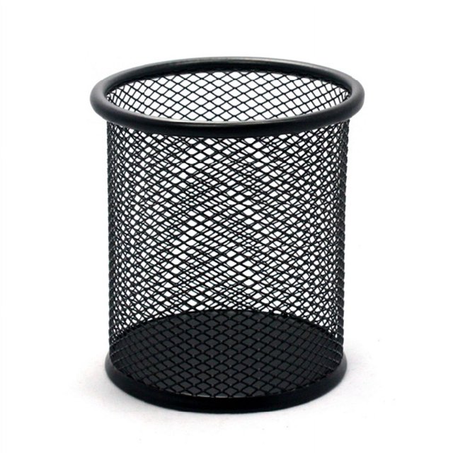 Portalápices de Metal redondo negro, portalápices, caja de almacenamiento para lápices, organizador de oficina Sincero Electrónica