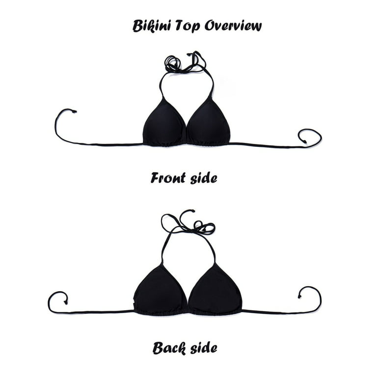COLO Women Triangle Bikini Top Push up Padded V-Neck Lace-up Basic Swimsuit  Top Black White Red XL : : Clothing, Shoes & Accessories
