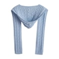 thumbnail image 2 of Bufanda de punto con capucha para mujer, pasamontañas de invierno, suave, para el cuello y las orejas, para exteriores Azul, 2 of 8