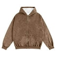 thumbnail image 5 of GrmtClth Mens Hoodie Casual Zip Up Hooded Sweatshirt Vintage Long Sleeve Pullover 2025 Fall Big & Tall Outerwear with Kangaroo Pockets Light Brown XXXL, 5 of 5