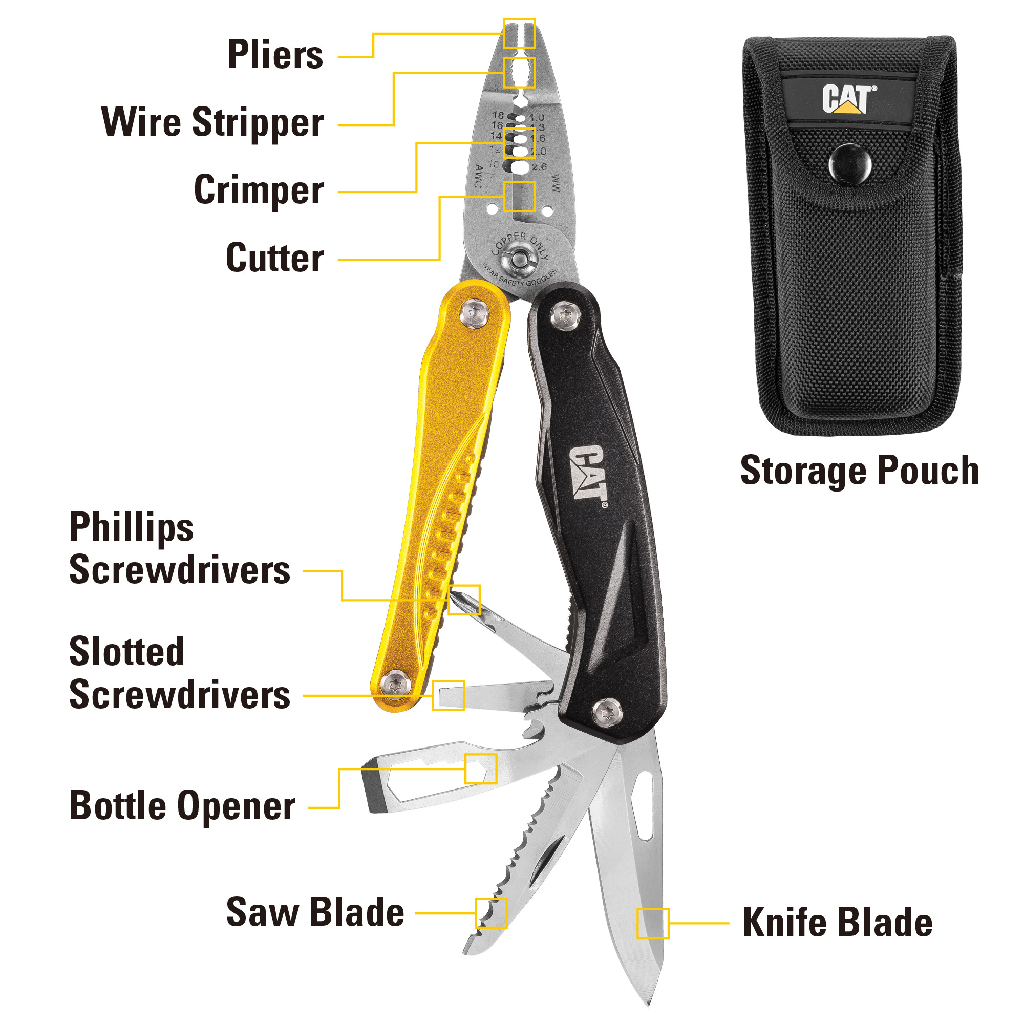 Cat 14-in-1 Multi-Tool with Sheath - 980104