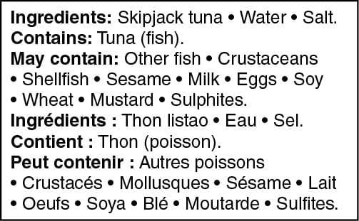 Great Value Chunk Light Tuna, 170 g (120 g drained), Skipjack in Water