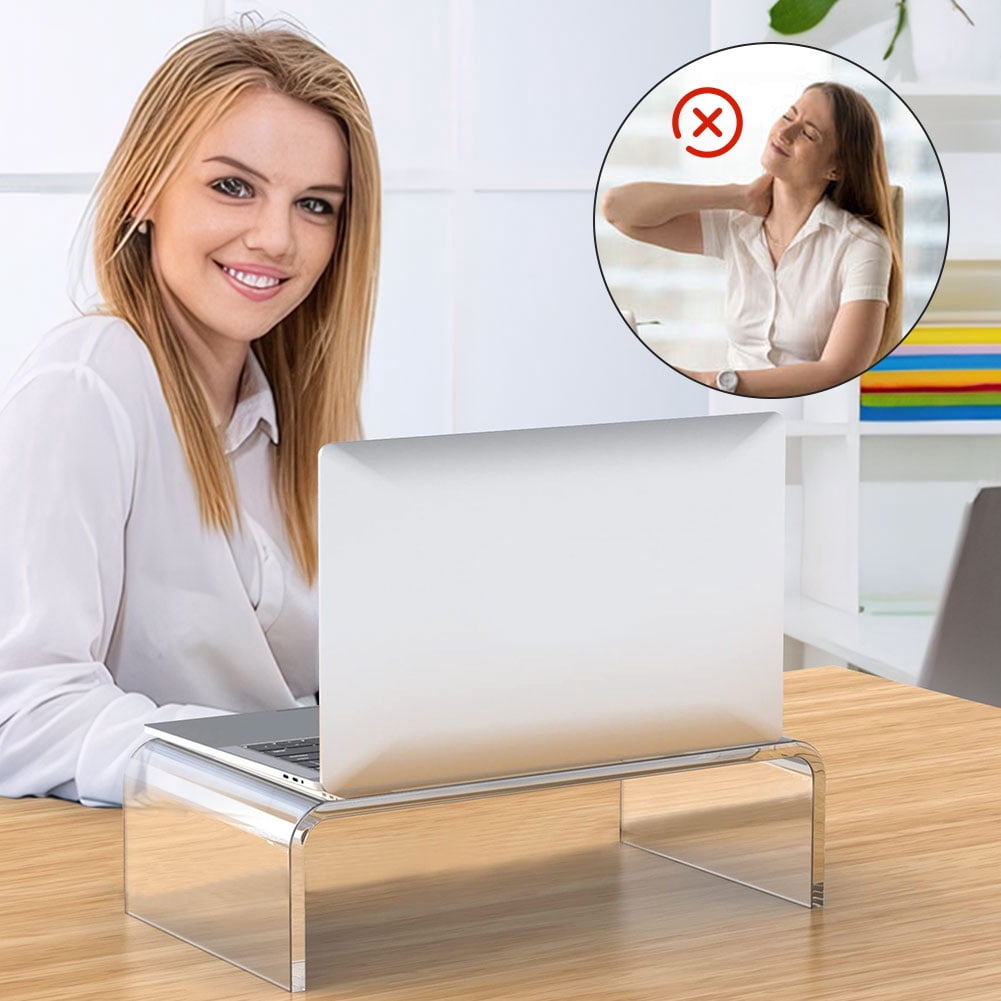 golytefs Acrylic Monitor Stand Clear Monitor Riser Desk Laptop/pc/multimedia Monitor Stand Clear Computer Monitor Stand for Home Office Printer Tv Screen Keyboard Storage