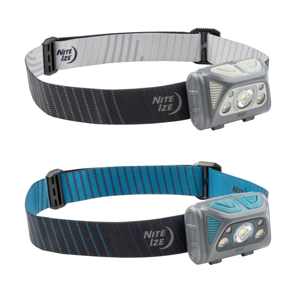 Nite Ize Radiant RH2 PowerSwitch Rechargeable Headlamp - Hands-Free Flashlight Alternative - Headlamp for Backpack Gear, Camping Equipment & More - Waterproof & Lightweight Headlamp - Black/Grey