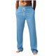 thumbnail image 2 of Pantalones largos para hombre, informales, de color liso, finos, con cintura elástica y bolsillo con cordón, holgados, de playa, de pierna recta, de poliéster., 2 of 9