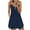 Navy Womens Summer Dress, variant on USSUMA Summer Dresses for Women Casual Solid Sexy Chain Strap Zip Pleated Swing Midi Beach Party Sundresses Sleeveless Plus Dresses V Neck Sun Dress Wedding Guest