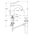 thumbnail image 2 of Whitehaus 3-04040 Wavehaus 1.2 GPM Single Hole Bathroom Faucet - Nickel, 2 of 2