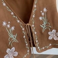 thumbnail image 6 of Vmvidoty Women's Cowgirl Vest Western Outfit Linen Vest Embroidered Boho Tops Khaki 2XL, 6 of 9