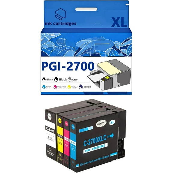 PGI-2700XL PGI2700 Ink Cartridges Compatible for Canon IB4010 IB4110 MB5110 MB5310 MB5410 Inkjet Printers, Leak-Proof Design Crisp Printing