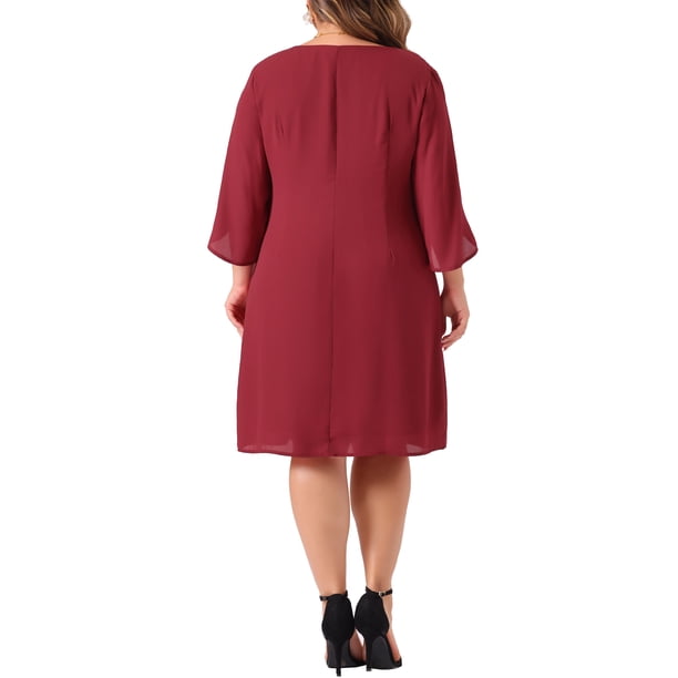 burgundy flutter sleeve dress Sherri Hill