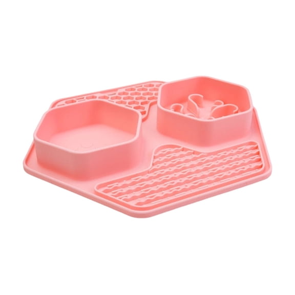 Silicone Pet Food Mat | Lick Mat for Dogs and Cats | Waterproof Pet Feeding Mat | Pink 1 Pack