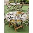 thumbnail image 4 of Outdoor Tablecloth with Umbrella Hole for Patio/Picnic/Party/Camping, Sunflowers Waterproof Table Cloth Round Cover Washable, Yellow Floral Watercolor Botanical Checkered Rustic (Dia 54"), 4 of 8