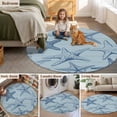thumbnail image 6 of Navy Blue Starfish Round Area Rug 4ft, Coastal Ocean Summer Sea Nautical Washable Non-Slip Circle Rugs for Bedroom Living Room Kitchen, Soft Non Shedding Circle Carpet for Dining Room Dorm, 6 of 9