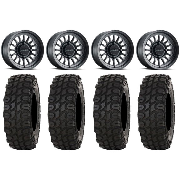 Method 411 15" Wheels Black (4 3) 35" XComp ATR Tires Can-Am Maverick X3 / Honda Pioneer 1000 / Talon
