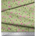 thumbnail image 3 of Soimoi Moss Georgette Fabric Leaves & Floral Artistic Print Fabric by The Yard 42 Inch Wide, 3 of 3