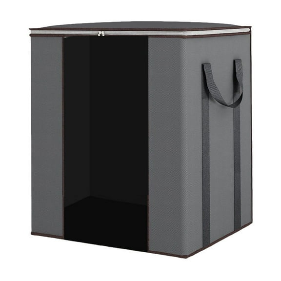 Laundry Storage Bag, Extra Large Laundry Basket, 120L Capacity Quilt Storage Bag with Heavy-Duty Zipper and Reinforced Handles, Gray Non-Woven Fabric for Bedroom and Living Room Organization