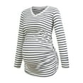 thumbnail image 2 of V Neck Long Sleeve Pregnancy Tops Shirts Maternity Clothes for Women 3-Pack, 2 of 6