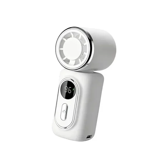 Mini Fan Portable Handheld Small Fan 5 Speeds Cooling Turbo 3000mAh 180° Adjustable Clip LED Display Type-C Rechargeable Fans