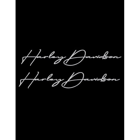 HD handscript letters custom motorcycle Decals #2 Pieces chrome 2"x10" Vinyl Decal.