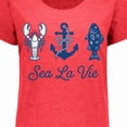 thumbnail image 4 of Inktastic Sea La Vie Nautical Anchor Fish Blue Women's Plus Size T-Shirt, 4 of 5