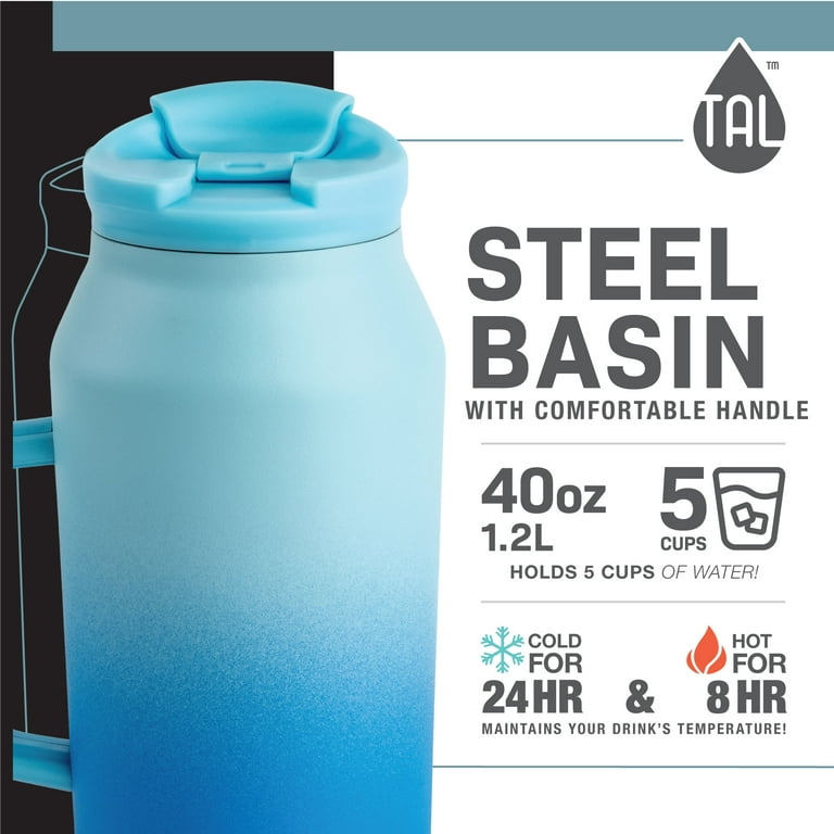 TAL Stainless Steel Water Bottle Bundle, 9 Piece Set, 40 fl oz, 24