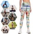 thumbnail image 4 of High Waisted Leggings for Women Regular & Plus - No See Through Tummy Control Cycling Workout Yoga Pants without Pockets Spring Floral L, 4 of 6