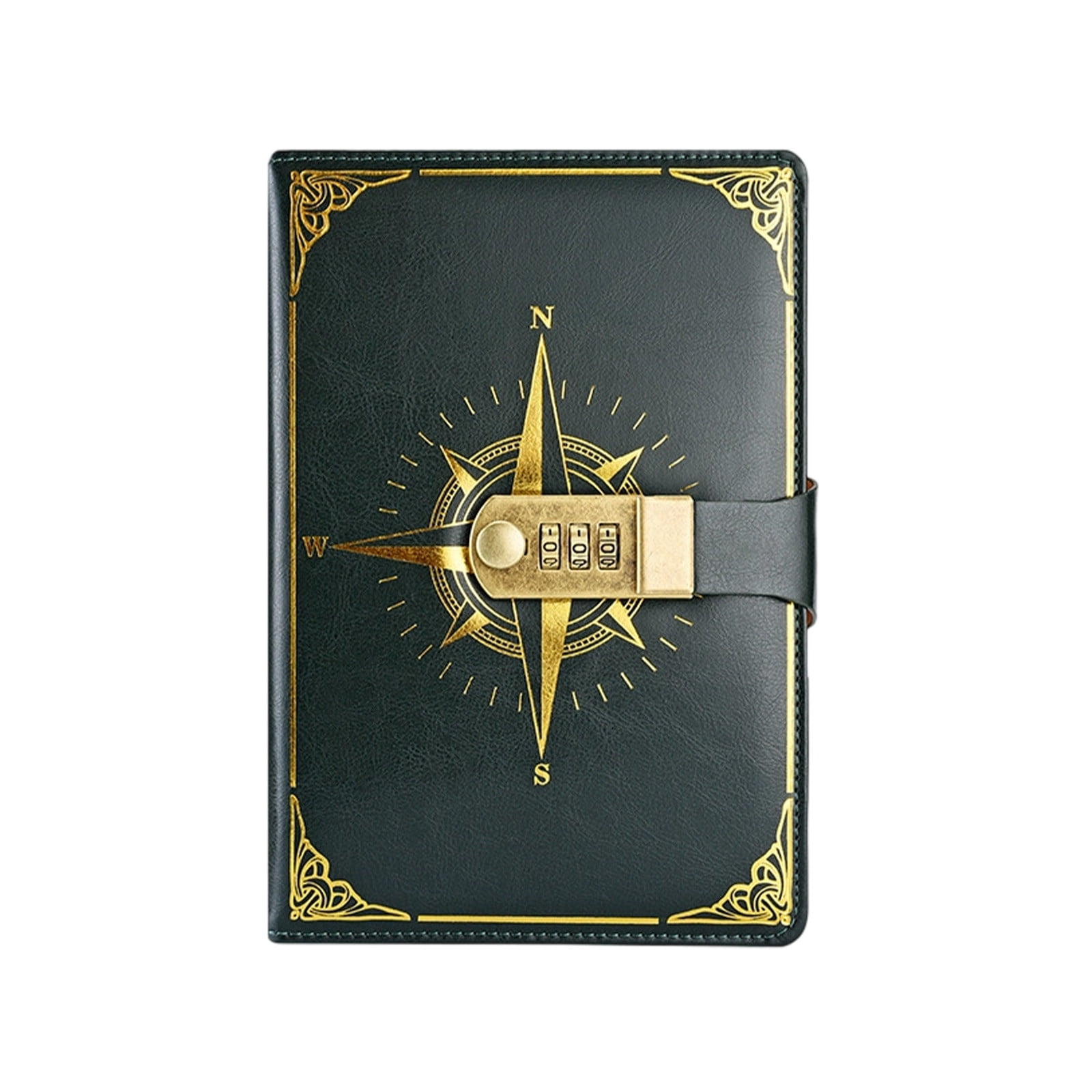A5 Password Lock Diary Journal - Combination Lock, Inner Pocket, Pen Holder (Style 2)
