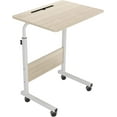 thumbnail image 5 of SogesPower Side Table with Wheels, End Table for Living Room Bedroom, Snack Side Table with Castors, Portable Mobile C Shaped End Table Easy to Assemble for Laptop, 23.6" Maple, 5 of 7