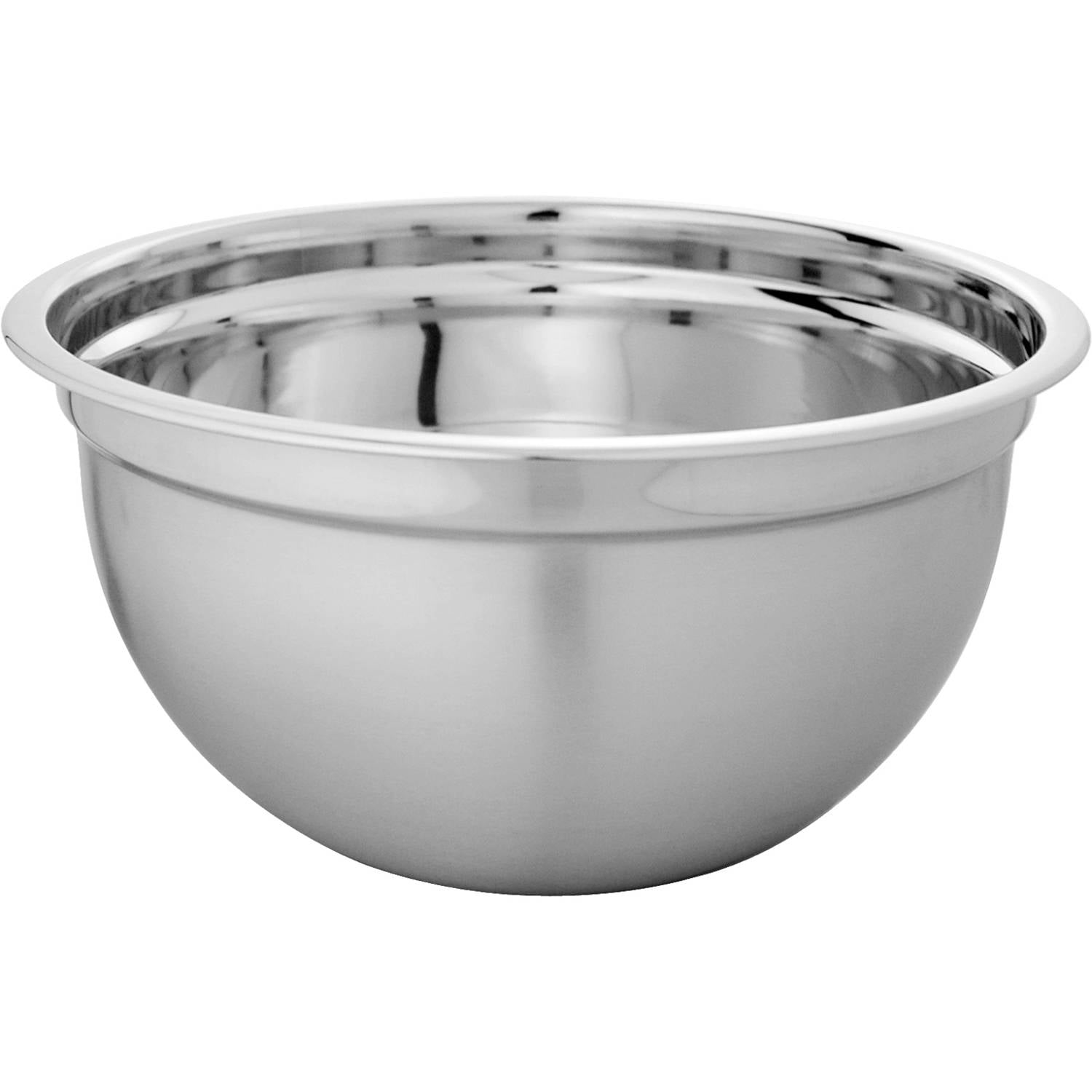 Mainstays Stainless Steel 3 Quart Shiny Matte Silver Mixing Bowl