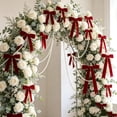 thumbnail image 5 of LOWLHOME Christmas Bow Ornament Set With Pearl Chain DIY Holiday Hanging Decor Kit For Xmas Tree Party Decoration, 5 of 7