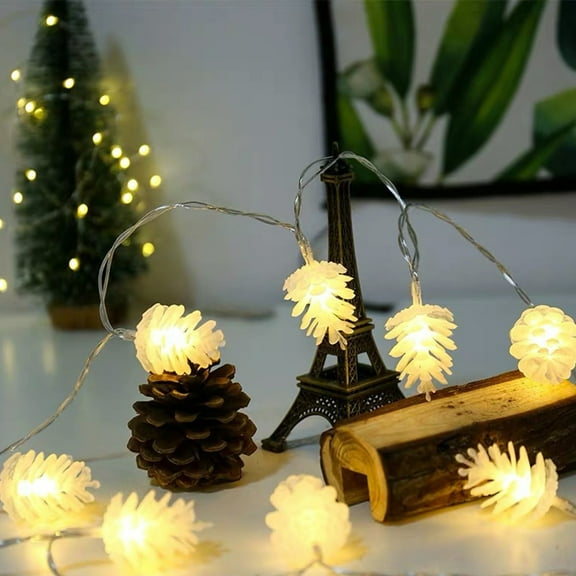Colored Christmas Lights Pinecone String Lghts Solar Energy Eight Function Flashing Pinecone Modeling Atmospheres String Lights Holiday Decoration Color Lights Holiday Products Gifts K