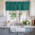 thumbnail image 2 of Aventurine Green Window Valance Curtain Simple Style Rod Pocket Short Curtain for Living Room, Bedroom & Kitchen Window Decor 54x18in, 2 of 8