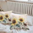 thumbnail image 5 of Vintage Yellow Sunflower Outdoor Pillow Covers Pack of 2 American Pastoral Style Waterproof Throw Pillow Covers Decorative Cushion Cases for Patio Garden Tent Balcony Couch 16x16 inch, 5 of 8