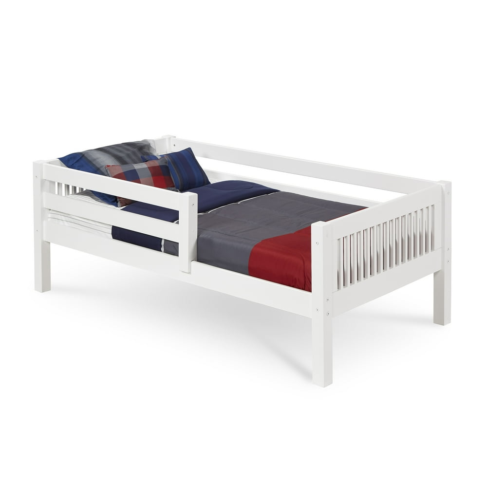 Camaflexi Twin Size Day Bed with Front Guard Rail Mission Headboard White Finish Walmart