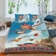 thumbnail image 2 of Aviones: Fuego y Rescate Conjunto de sábanas temático, trío de piezas, cómodo y amigable con la piel, diseño único, regalo de decoración para el hogar para familiares, amigos y fans,140cm *210cm, 2 of 6