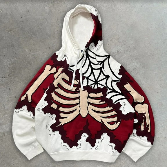 New retro Skeleton Pattern 3d Printed Sweatshirt Men and Women Trend Pullover Hoodie