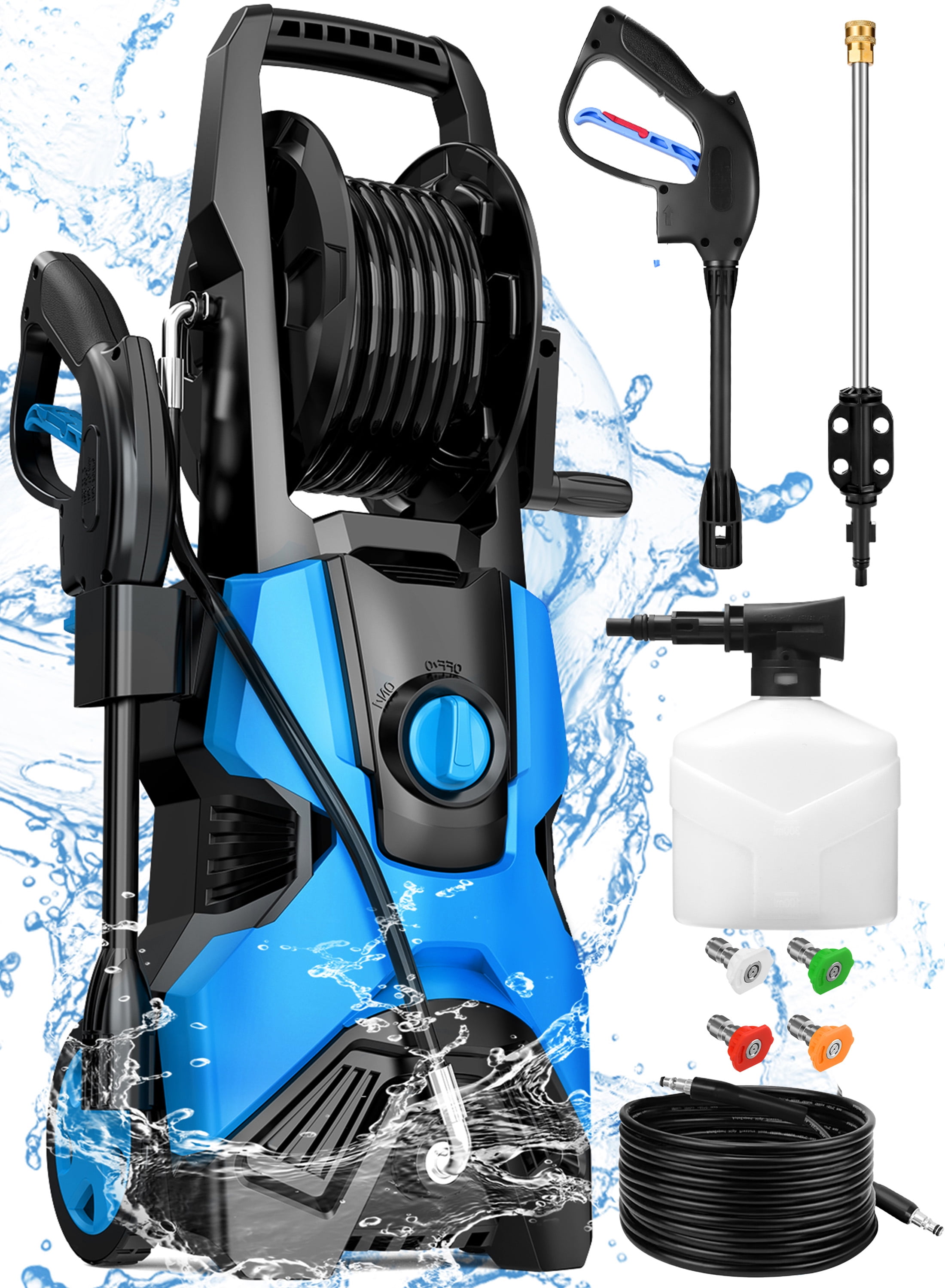 HONGGE Electric High Pressure Washer Machine 3500PSI at 2.6 GPM 110V Cold, Ideal for Cleaning Decks
