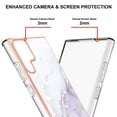 thumbnail image 4 of Allytech Galaxy S22 Ultra Case, Pretty Marble Design Heavy Duty Shockproof Hybrid Hard PC Soft TPU Bumper Three Layer Drop Protection Anti-Fall Cover Case for Samsung Galaxy S22 Ultra - White, 4 of 5