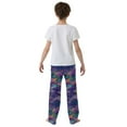 thumbnail image 5 of FORMRS Kids Pajama Pants with Pockets Size 9-10Y Boys Lounge Sleep Bottoms, Purple Waves Pattern, 5 of 8