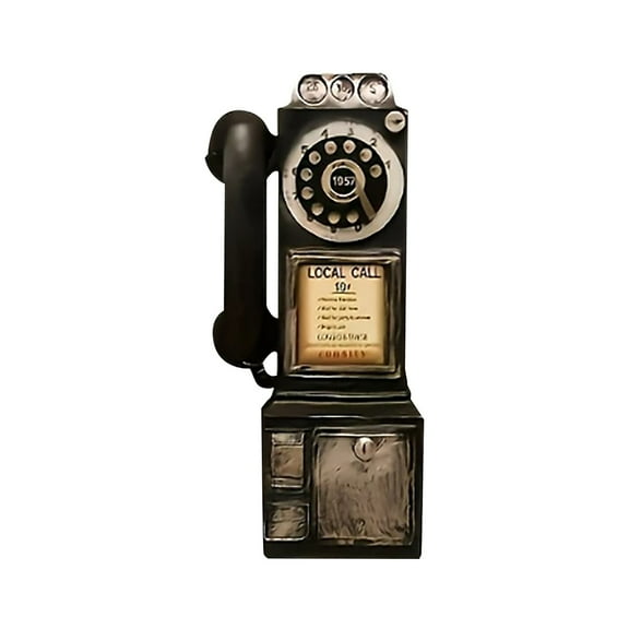 LLDYYDS Retro Telephones Ornament,Wall Mounted Vintage Rotate Classic Look Dial Pay Phone Model Decoration,Antique Rotary Dial Coin Payphone Ornament Wall Decor