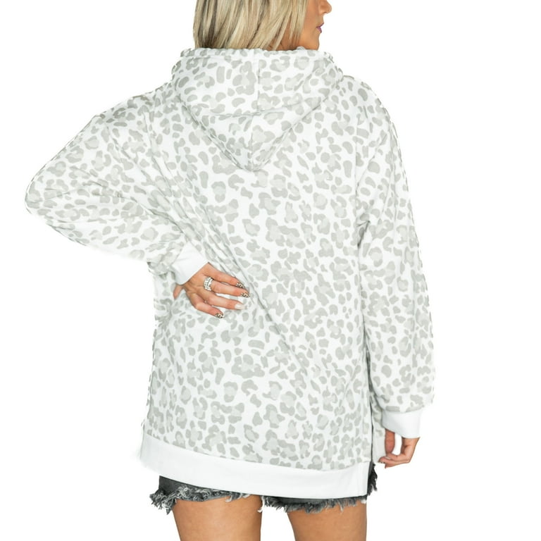 Womens' Gameday Couture White Kansas City Chiefs Leopard Side Slit