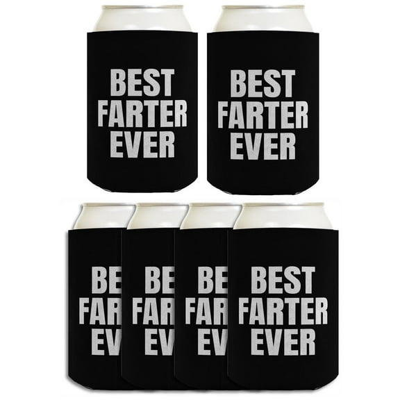 Dad Gifts From Daughter Best Farter Ever Bold Text 6-Pack Can Drink Sleeves