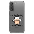 thumbnail image 1 of DistinctInk Clear Shockproof Hybrid Case for Galaxy S21+ PLUS 5G (6.7" Screen) - TPU Bumper Acrylic Back Tempered Glass Screen Protector - I'm Here for Some SHEEP Thrills, 1 of 2