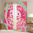 thumbnail image 2 of Manfei Kawaii Axolotl Animal Blackout Curtains Set of 2 (52x84 Each) for Kids, Pink Swirl Spiral Window Curtains, Watercolor Art Curtains and Drapes, Window Curtains Bedroom Decor, 2 of 6