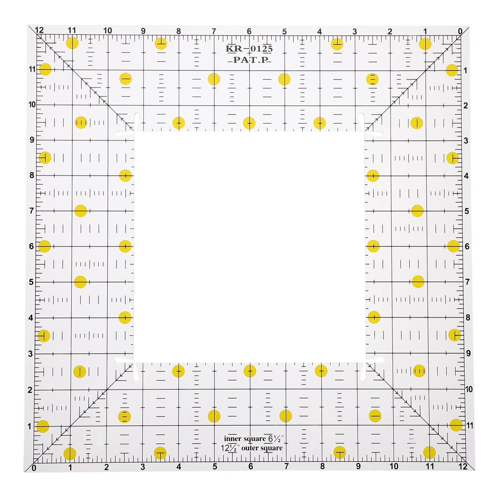 Raindrops Patchwork Slotted Ruler for Fabric Cutting, Measuring, Sewing, Quilting, and Quilt Making Tools
